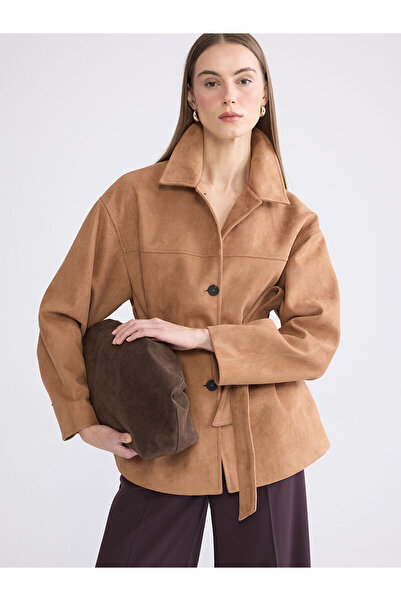 LC Waikiki Vizyon New Season Women's Suede Look Shirt Jacket
