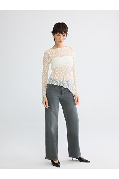 LC Waikiki Gray Wideleg Women's Jean Pants