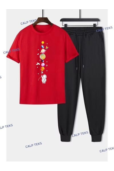 CALP TEKS Planets Tethered to the Rope Astornot Printed Top and Bottom Set (T...