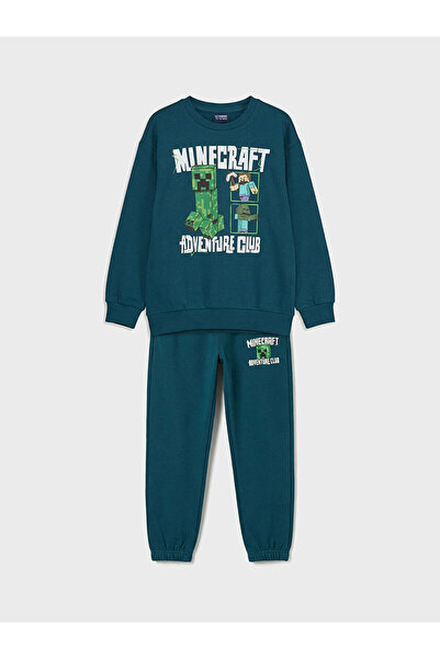 LC Waikiki Petrol Minecraft Baskılı Erkek Çocuk Eşofman Takımı