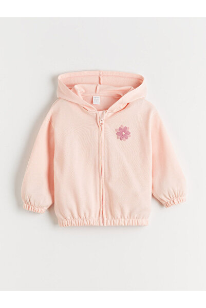 LC Waikiki Alita City Farkıyla Lcw Baby Pink 3 Thread Floral Baby Girl Zipper...