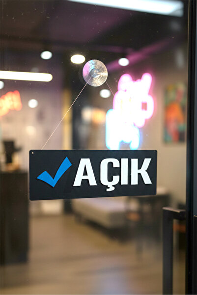 mdf Kapalı Açık Tabelası - 3mm Ahşap - Mağaza İş Yeri Giriş Levhası
