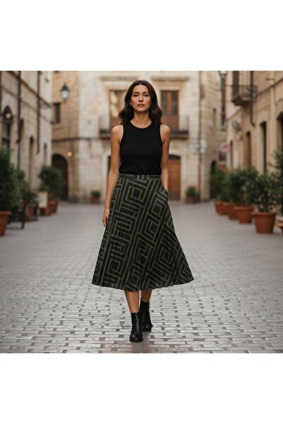 OwenLife Owen Life Crepe Fabric Pleated Standard Size Lined Skirt 38 40 42 44...