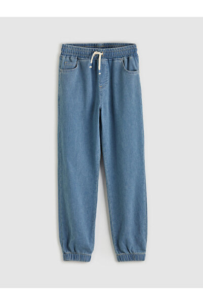 LC Waikiki بنطلون جينز رياضي للأولاد من إنديجو بخصر مطاطي