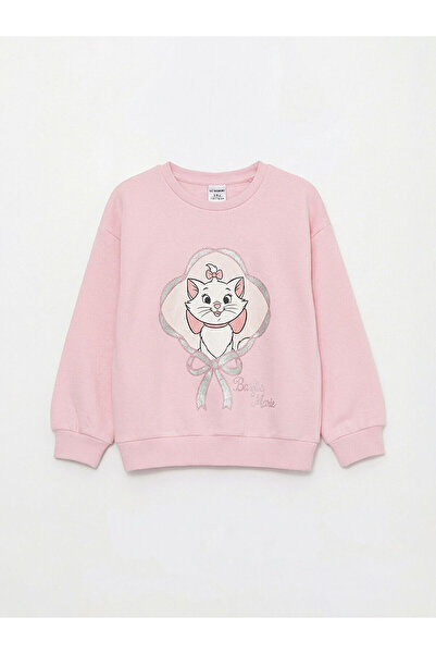 LC Waikiki Nevavm Oval Collar Marie Printed Baby Girl Thick Sweatshirt with a...
