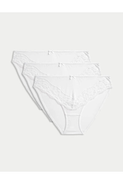 Marks & Spencer 3’lü Dantel Detaylı Yüksek Bel Külot