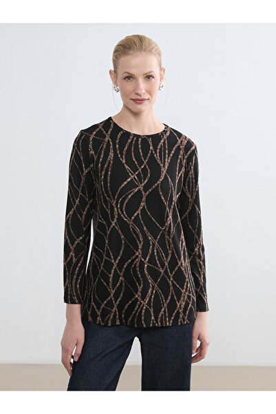 LC Waikiki Μπλούζα με σχέδιο με λαιμόκοψη Özmarka New Season