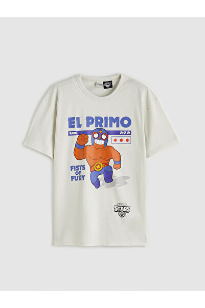 LC Waikiki Gray Brawl Stars Printed Boys' T-Shirt