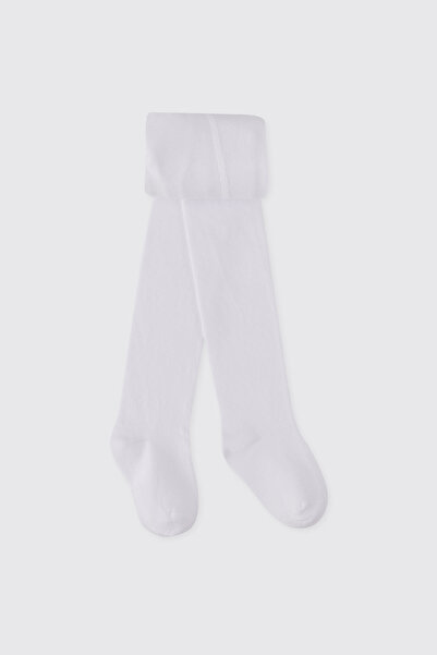 Panço Kız Bebek Pamuklu Beyaz Külotlu Çorap