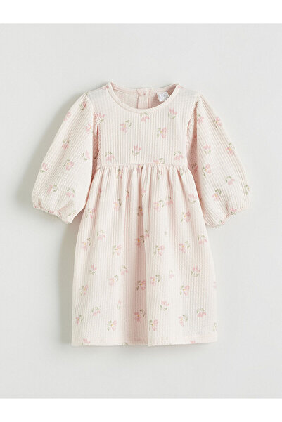LC Waikiki Pink Floral Ruffle Baby Girl Dress