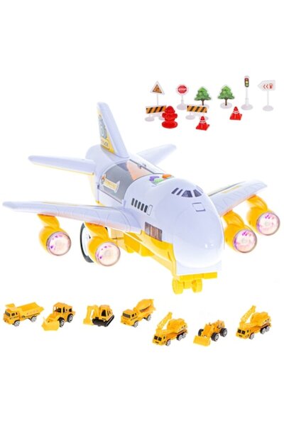 Ikonka Portable Transport Plane Set with Side and Front Opening, Ikonka, 6 Co...