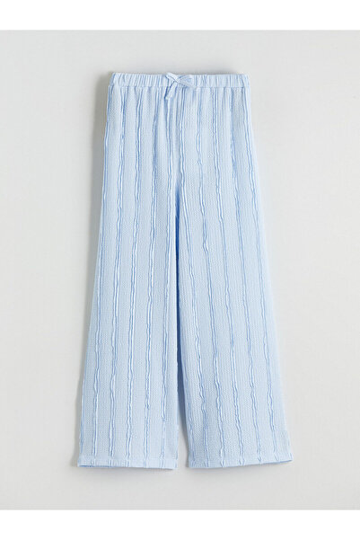 LC Waikiki Özmarka New Season Elastic Waist Textured Girls' Trousers