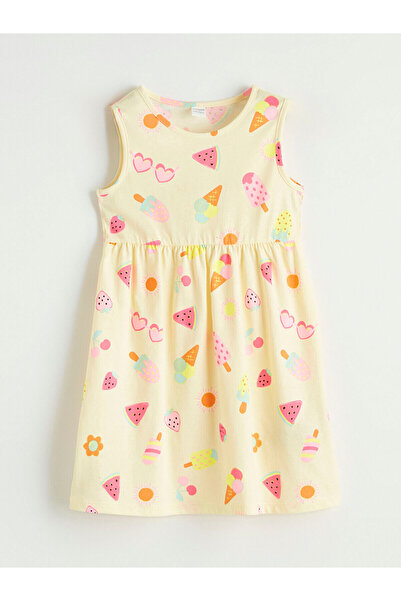LC Waikiki Yellow Patterned Girl's Dress