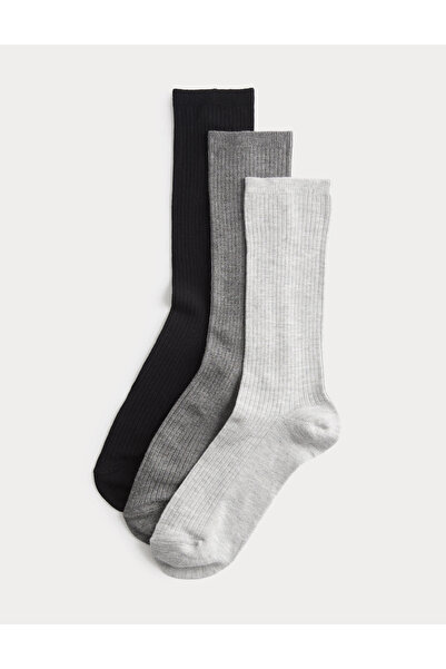Marks & Spencer 3'lü Ribanalı Çorap