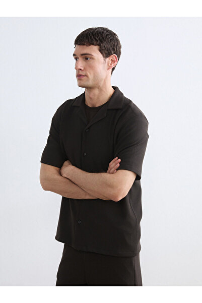 LC Waikiki Brown Regular Fit Resort Collar Men's Shirt