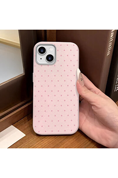 PATTERNOVA iPhone 15 Uyumlu Basit Stili Sevgi Deri Kılıf Yüksek Estetik ve Ab...