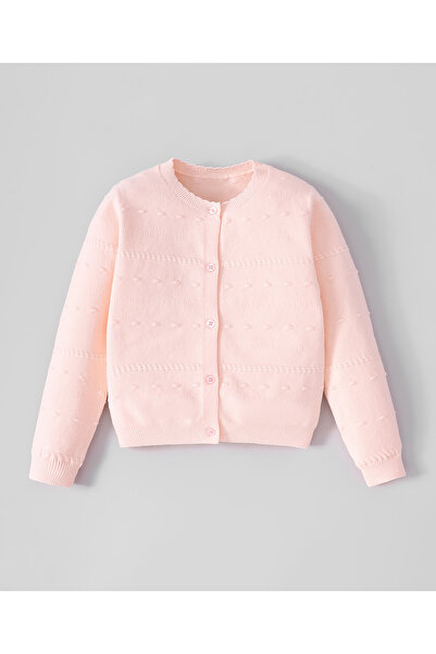 SAPS Solid Full Sleeves Front Open Sweater - Pink