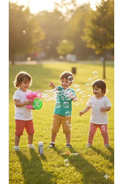 abnturk Pilli Pembe Gövdeli Yeşil Çarklı Köpük Tabancası Sihirli Atmosfer Çok...