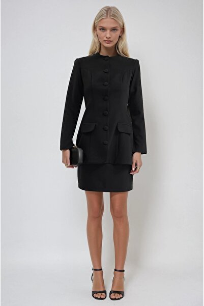 Lijuri Set jachetă și fustă cu închidere cu nasturi 10310