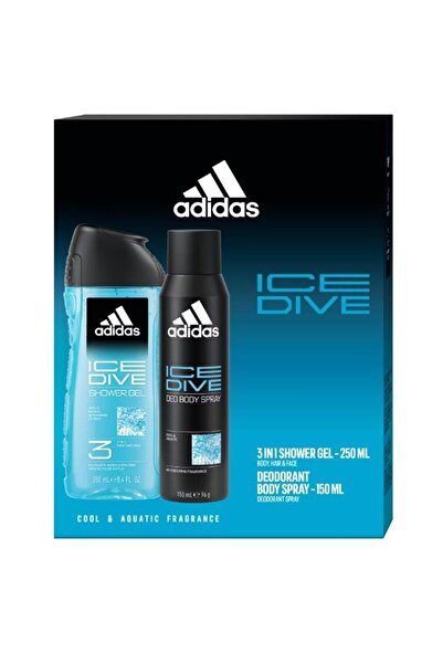 adidas Set 2 x Men's Gift Box, Ice Dive, 3 in 1 Shower Gel 250 ml, Deodorant ...