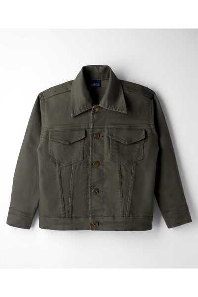 Pine kids Cotton Woven Full Sleeves Solid Winter Jacket - Dark Grey