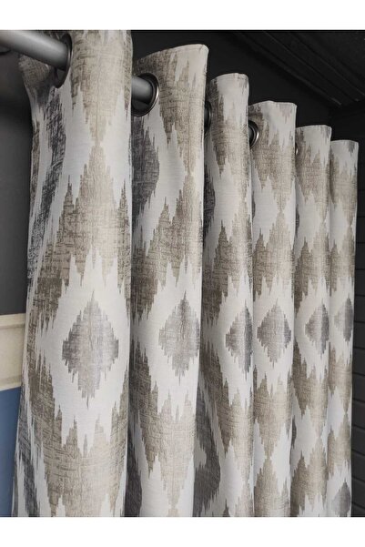 Evcimenhome Рустикальна штора (з підкладкою) з жакардового полотна. Металеві ...