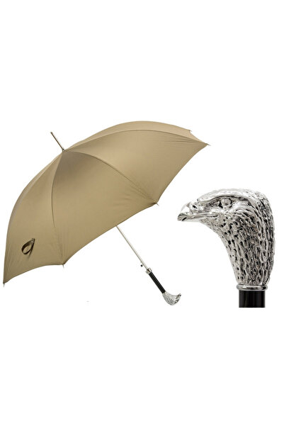 PASOTTI Gümüş Kartal Şemsiyesi Otomatik Açma Uzunluk: 95 Cm - Çap: 110 Cm