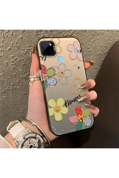 PATTERNOVA Realme C25Y/C21Y Compatible Unbreakable Silicone Beautiful Flower ...