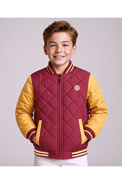 Pine kids Cotton Knit Full Sleeves Bomber Jacket with Patch Detailing - Maroo...