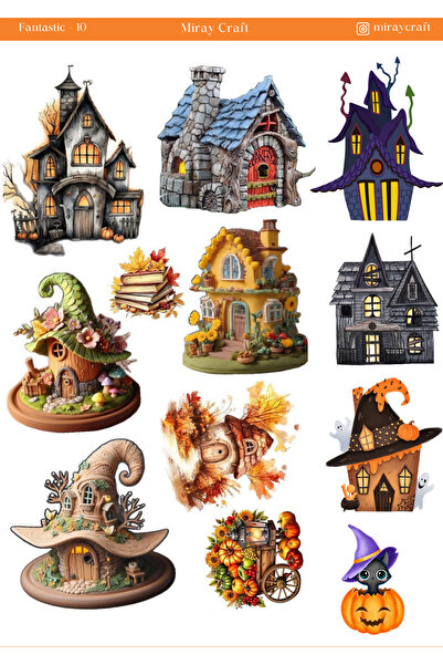 MirayDesign 1 ورقة ملصقات ذات طابع خيالي رائع - دفتر يوميات ومخطط (12×17 سم)