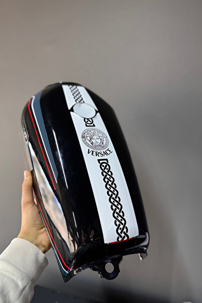 Banxtre ملصق خزان الوقود بنمط فيرسسي لخزان الدراجات النارية CG (قطعتان أمامية...