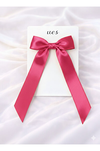 ues Clema cu fundă mare fucsia pentru fete