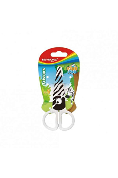 KEYROAD Kids Pro plastic scissors, Zebra, 1 piece/blister