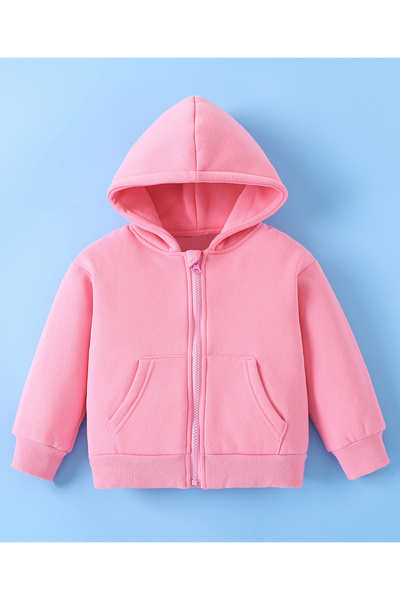 SAPS Solid Full Sleeves Hoodie - Pink