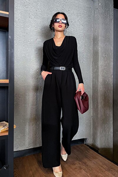 Noa&Noa Noa Noa İki Pileli Bol Paça Pantolon - Siyah SİYAH