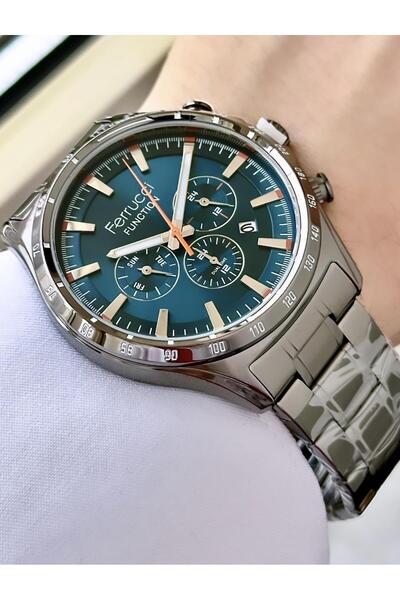 Ferrucci Men's Multifunctional Metal Band Wristwatch