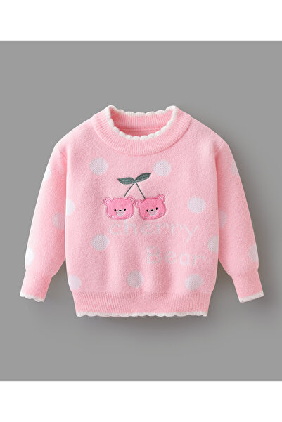 SAPS Bear Patched Full Sleeves Pullover - Pink