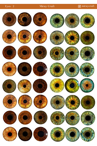MirayDesign 1 Adet Göz Temalı Sticker Sayfası – Journal & Planner (12×17 cm)