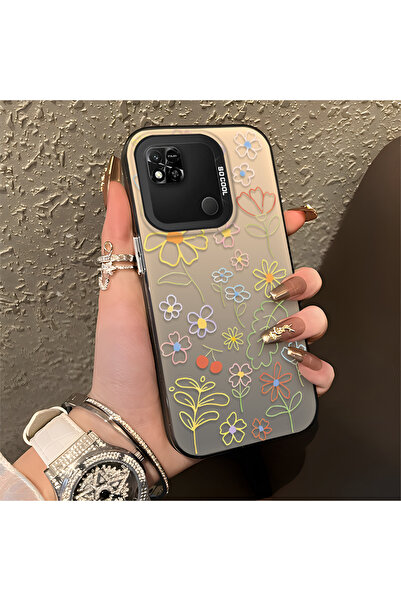PATTERNOVA Redmi 9C Uyumlu Kırılmaz Silikon Güzel Çiçek Desenli Baskılı Kapak...