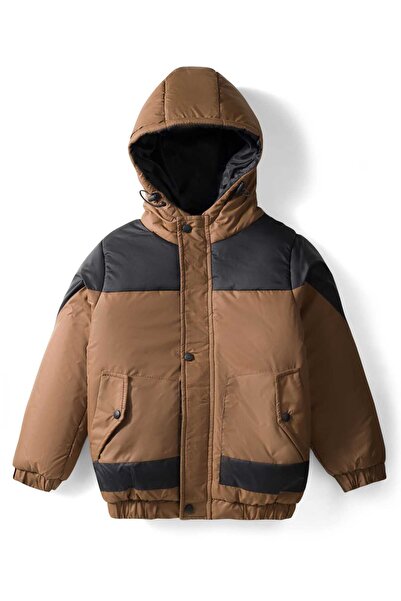 Pine kids Solid Hooded Padded Jacket - Brown