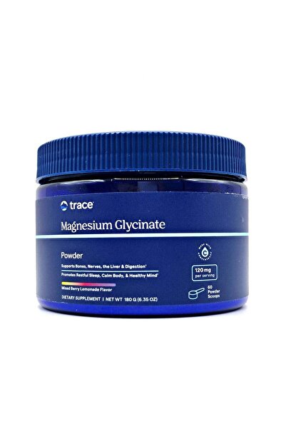 Trace Minerals مسحوق غليسينات المغنيسيوم بتركيز 120 ملغ - 180 غرام