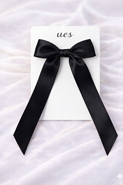 ues Girls' Black Large Bow Pens Clip