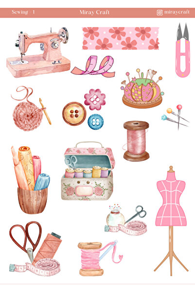 MirayDesign 1 komad naljepnica na temu šivanja – Dnevnik i planer (12×17 cm)