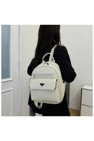 OEM Women's Eco-Leather Backpack with Zippered Pockets