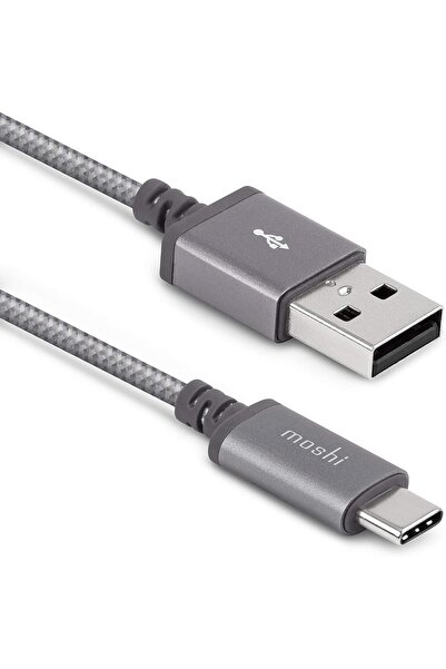 Moshi كابل شحن Integra™ من USB-C إلى USB-A بطول 1.5 متر (5 أقدام) - رمادي تيت...
