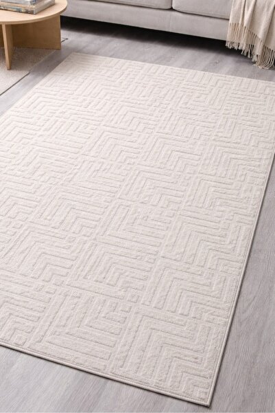 Merinos Rölyef Çeşme Elit Ekru Kaymaz Taban Yıkanabilir Salon Mutfak Koridor ...