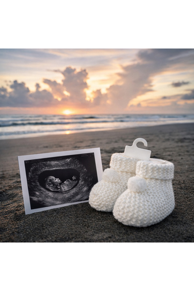 Atlas Baby House Triko Ponponlu Beyaz Bebek Patik 0-6 Ay