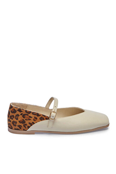 Tergan Bej Hakiki Deri Leopar Kadın Babet - K25I1BB67848-A25