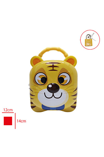 Altınkayaticaret Locked Metal Savings Bank Marco Cute Tiger
