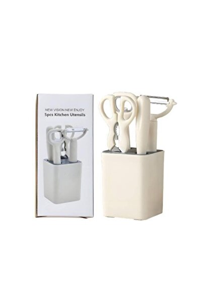 wei inox Set of 4 kitchen utensils, stand included, plastic+stainless steel, ...